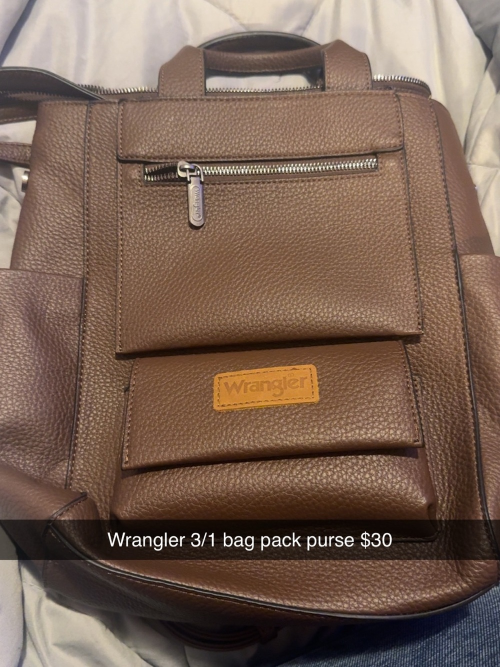 Wrangler Brown Pebbled Backpack Purse